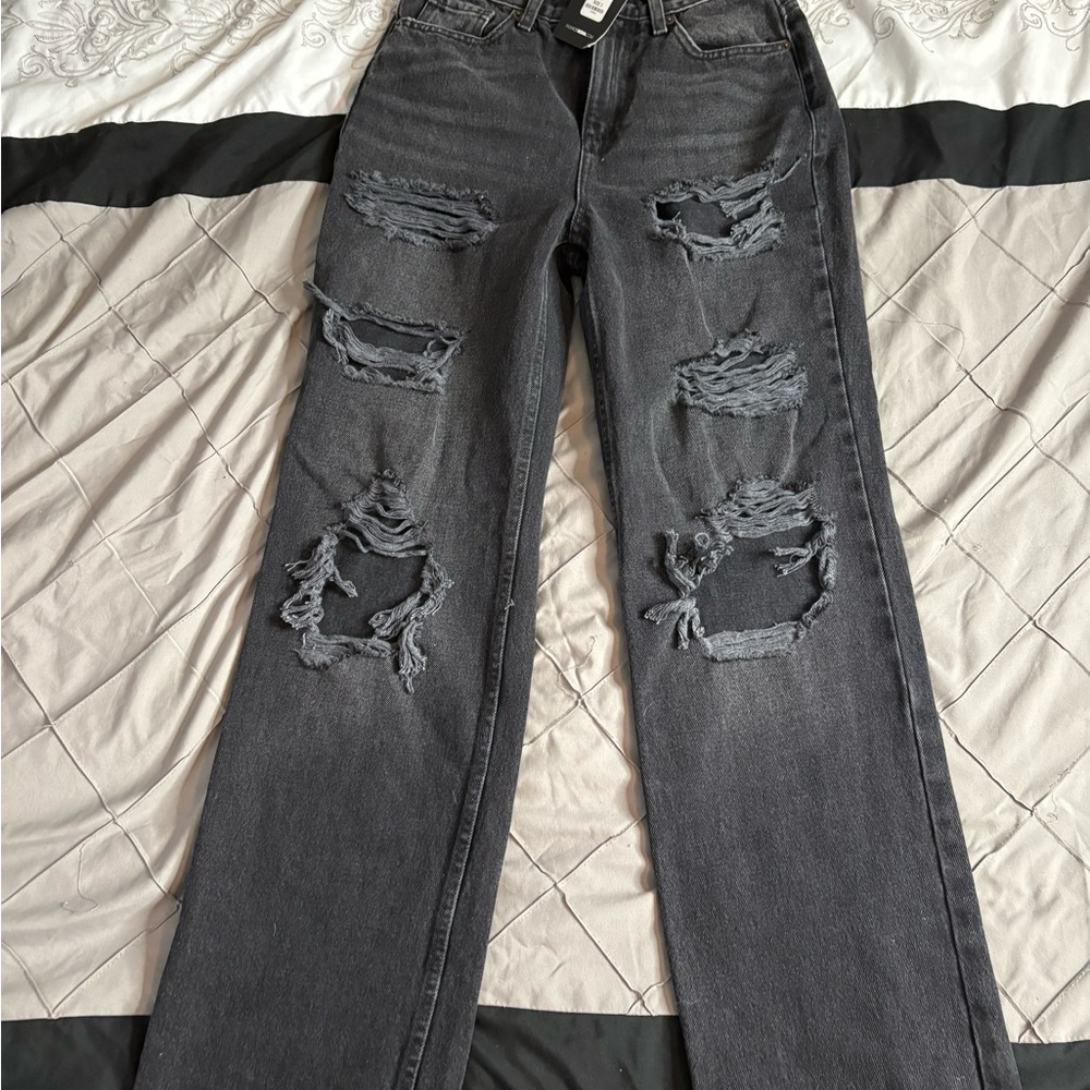 Distressed Black Jeans for Women